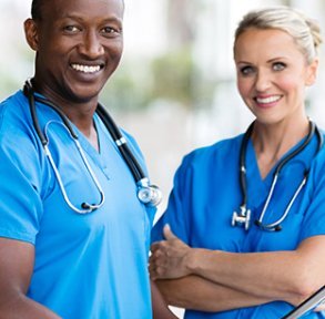 Two nurses preparing for their morning rounds