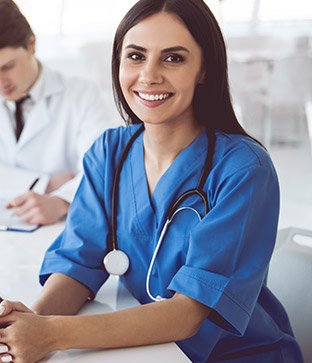 Nurse awaiting answers.