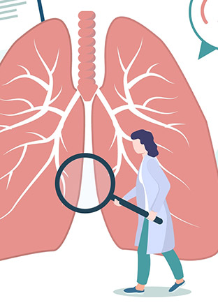Vector art of Tuberculosis research in a lab
