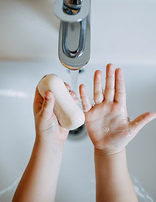 Washing your hands with soap and water