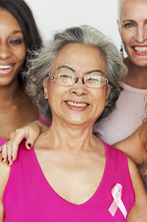A Trio of Breast Cancer Survivors supporting each other.