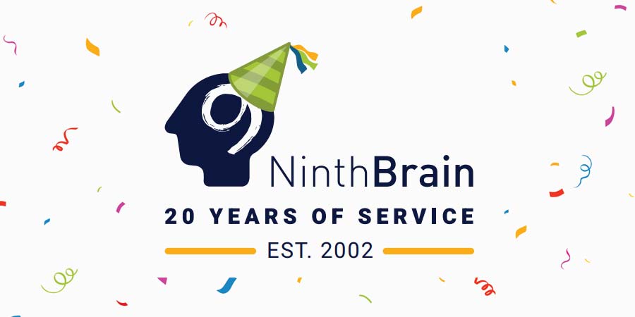 Celebrating NinthBrain 20 years of service.