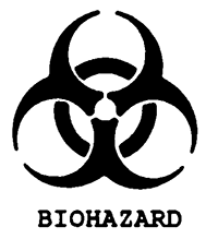 Infection control practices include using warning labels on containers of hazardous waste.
