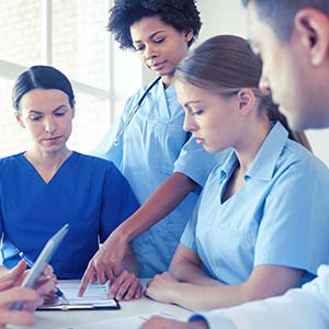 Group of Nurses discussing a CEU course